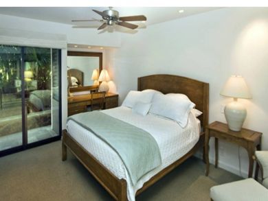 Master bedroom with king bed & desk