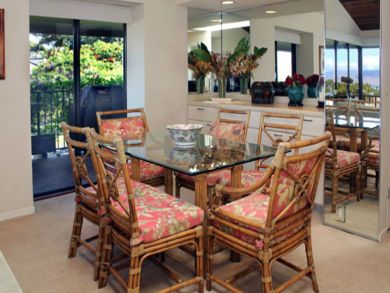 Dining area seats four