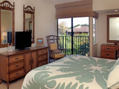 Master bedroom with king bed & flat screen TV