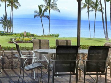 Outdoor furniture & BBQ grill area
