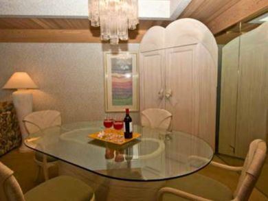 Dining table seats four