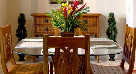 Dining room seats four
