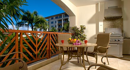 Balcony with outdoor furniture & BBQ grill