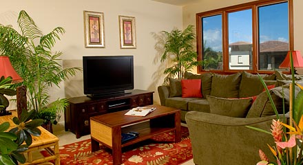 Living room with flat screen
