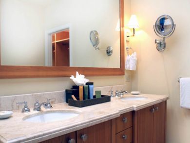 Master bathroom with double sink