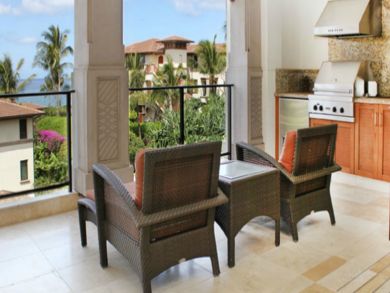 Furnished terrace with BBQ grill & ocean view