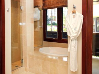 Bathroom with separate tub and shower