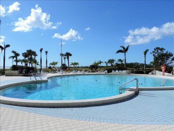 Two Bedroom Marco Island Condo Communal Pool & Tennis Courts