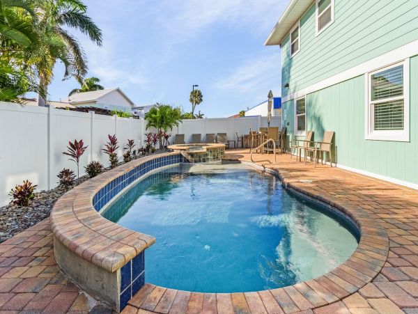 Fort Myers Beach Luxury Vacation Rental  4-Bedroom Private Home with Heated Pool & Spa