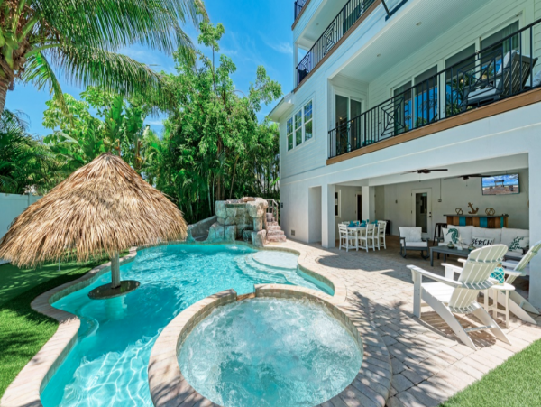 Holmes Beach Vacation Rental Pool Home Steps to Beach