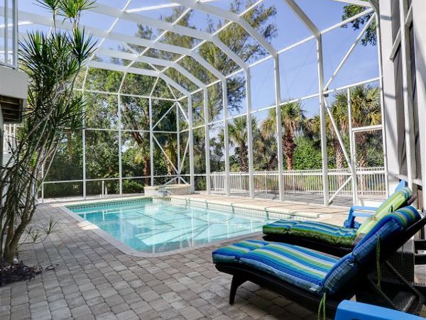 Sanibel Vacation Pool Home Three Bedroom Lake Views