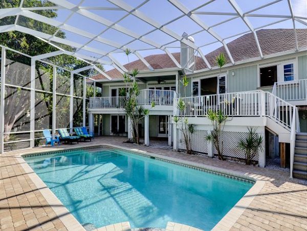 Sanibel Vacation Pool Home Three Bedroom Lake Views