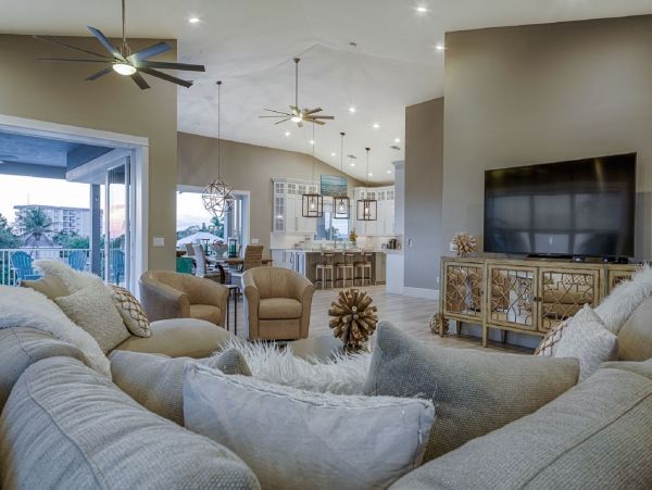 Fort Myers Beach Luxury Vacation Rental Florida Gulf Coast Canal front Home with Pool & Dock