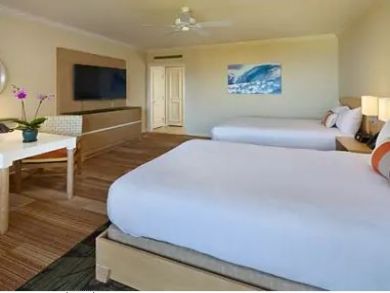 Garden View Hotel Room in Wailea Sleeps Four Guests.