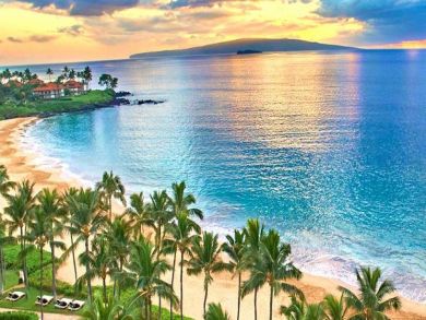Garden View Hotel Room in Wailea Sleeps Four Guests.