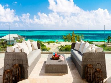 Beachfront Turks and Caicos Vacation Home Sleeps Six Guests