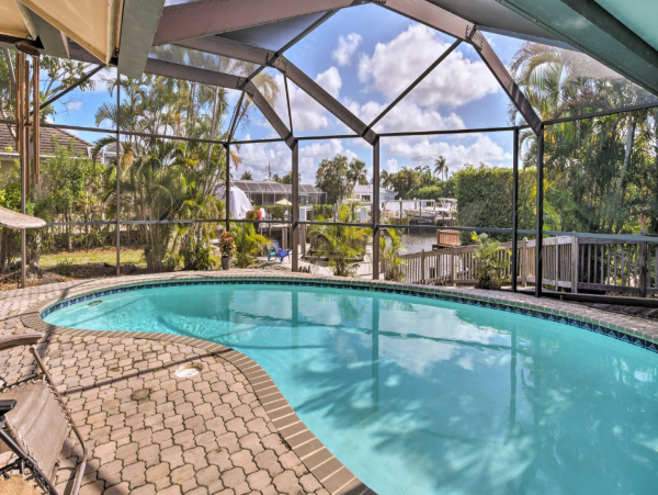 Marco Island Vacation Home with Pool, Dock and Canal Views