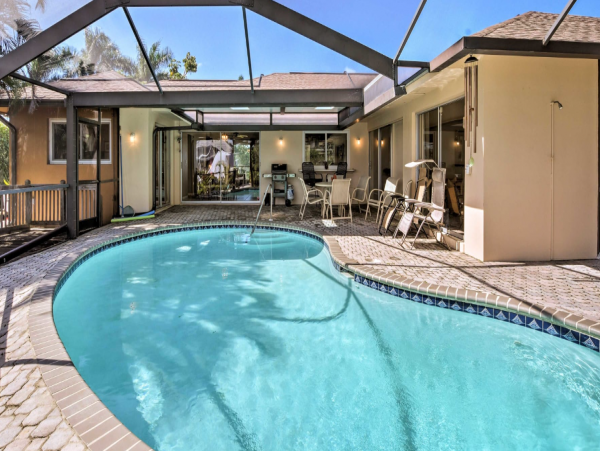 Marco Island Vacation Home with Pool, Dock and Canal Views