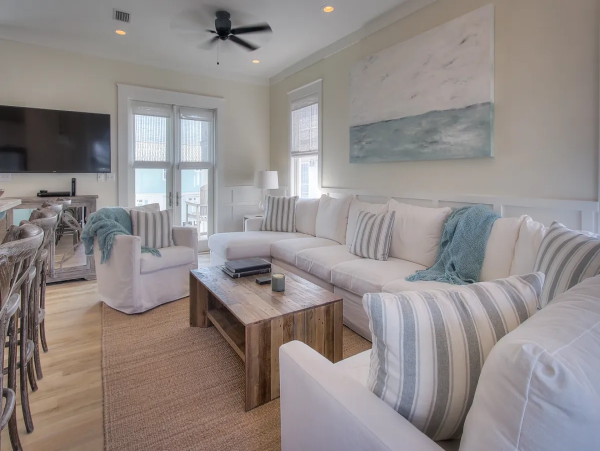 Chic Retreat with Gulf Views, Steps from the Sand