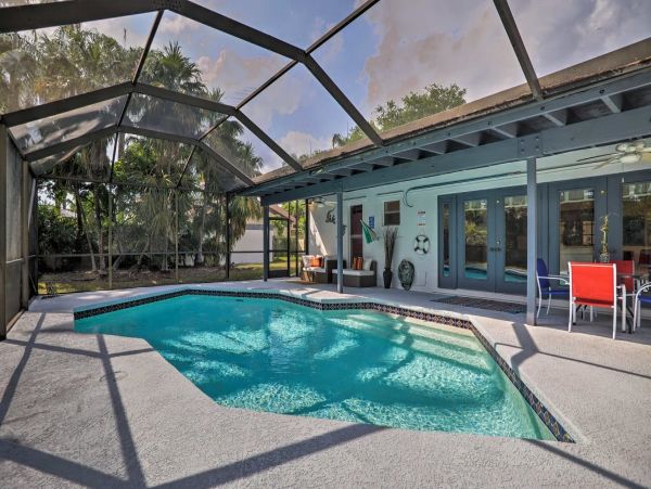 Two Bedroom Vacation Home with Private Caged Pool Sleeps 8