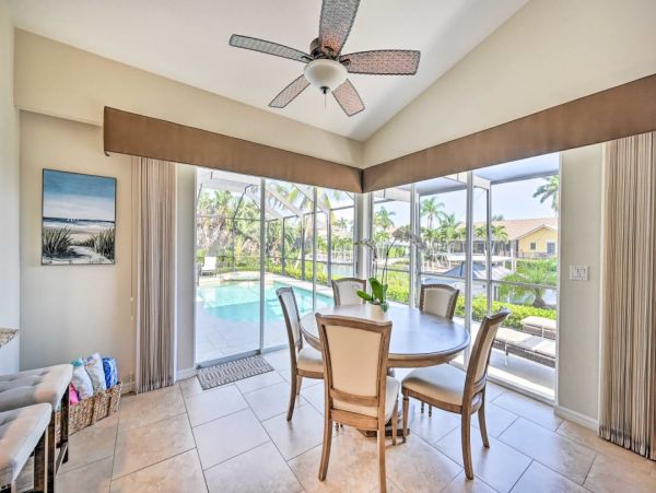 Marco Island Canal Front Home Pool Spa Dock & Walk to Beach
