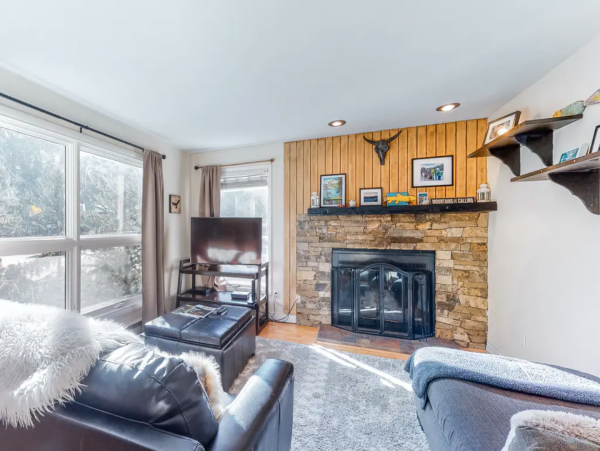 Riverfront condo with Mountain Views