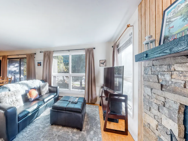 Riverfront condo with Mountain Views