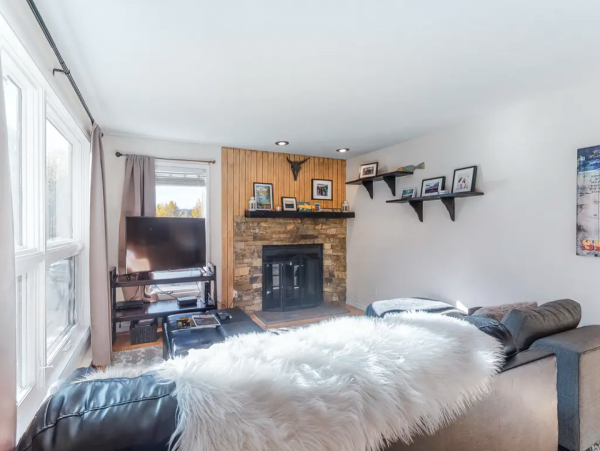 Riverfront condo with Mountain Views