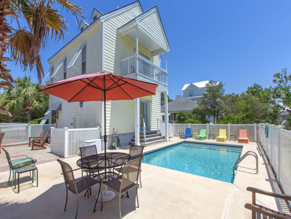 Cheerful Coastal Cottage with Private Pool & Balconies - Walk to Beach