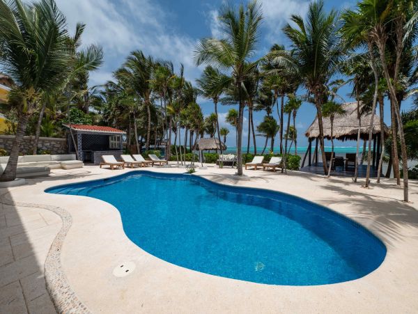 Beautiful 9 Bedroom Tulum Oceanfront Villa Sleeps 26 Guests