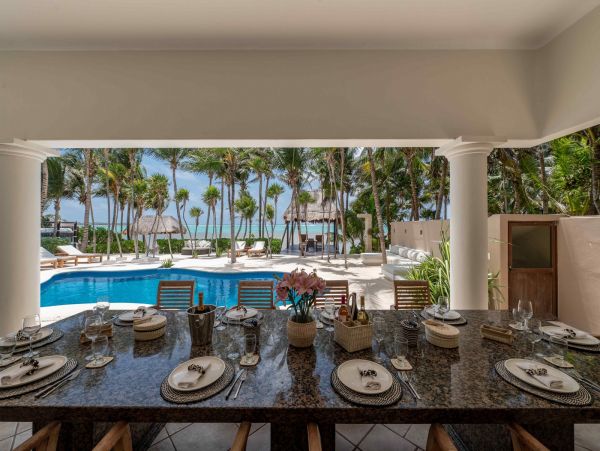 Beautiful 9 Bedroom Tulum Oceanfront Villa Sleeps 26 Guests