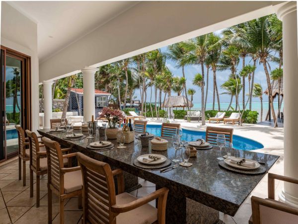 Beautiful 9 Bedroom Tulum Oceanfront Villa Sleeps 26 Guests