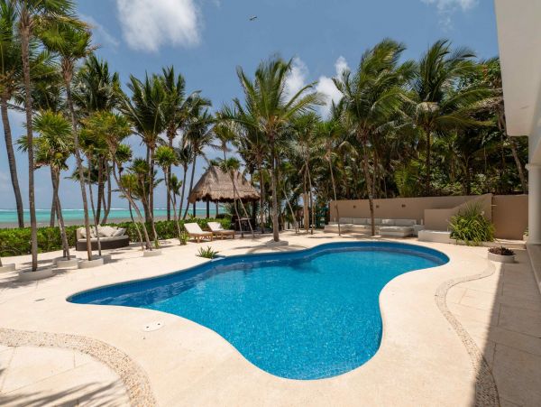 Beautiful 9 Bedroom Tulum Oceanfront Villa Sleeps 26 Guests