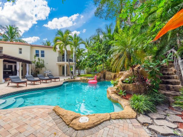 7 Bedroom Mediterranean Style Miami Beach Home with Pool