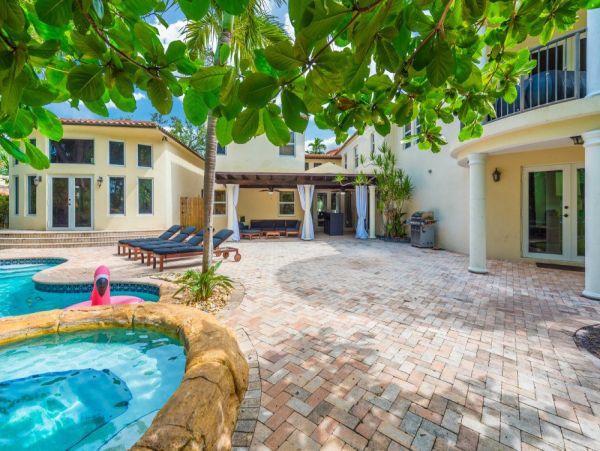 7 Bedroom Mediterranean Style Miami Beach Home with Pool