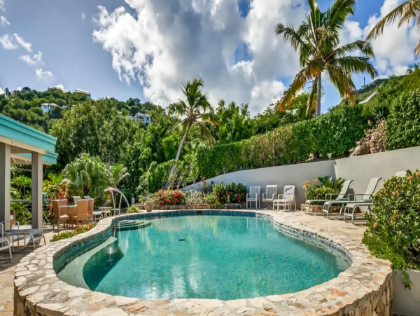 Poolside Vacation Villa Pathway from the Villa to the Beach