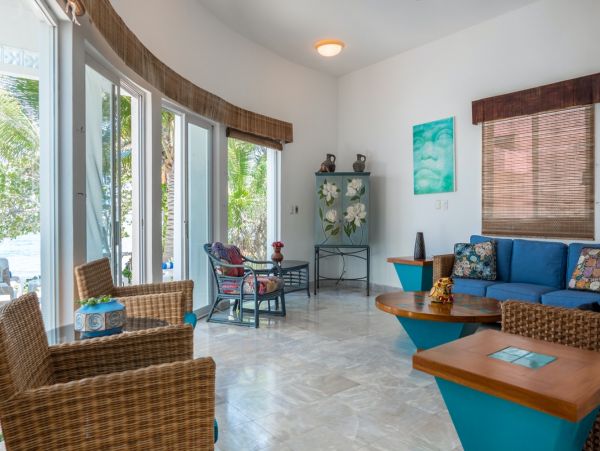Beachfront Five Bedroom Mayan Villa in South Akumal