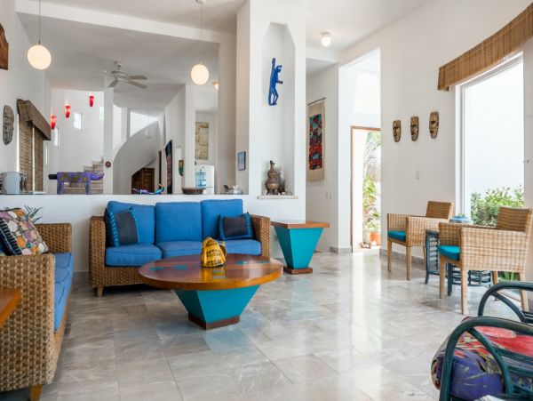 Beachfront Five Bedroom Mayan Villa in South Akumal
