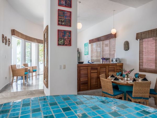 Beachfront Five Bedroom Mayan Villa in South Akumal