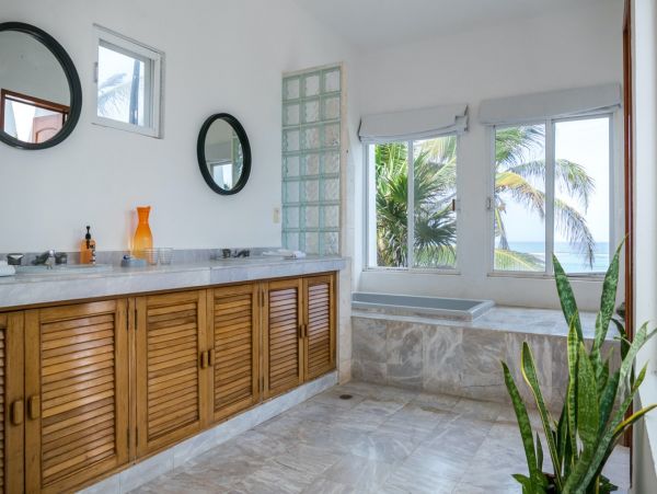Beachfront Five Bedroom Mayan Villa in South Akumal
