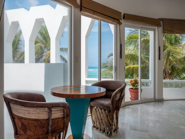 Beachfront Five Bedroom Mayan Villa in South Akumal