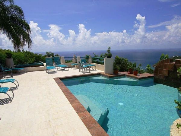 St. John Vacation Pool Home Ocean Views Four Bedroom