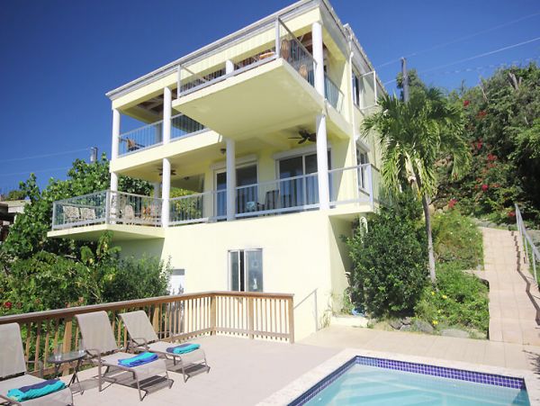 Cruz Bay Four Bedroom Hillside Home with Spectacular Views