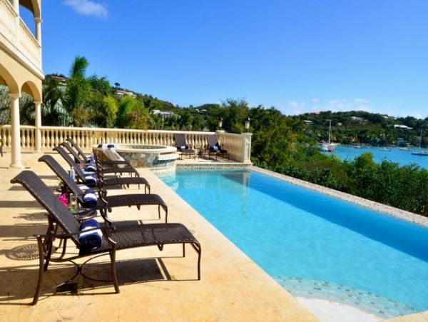Luxury St John Beachfront Villa Overlooking Bay Sleeps 10