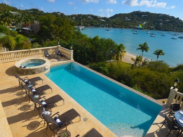 Luxury St John Beachfront Villa Overlooking Bay Sleeps 10