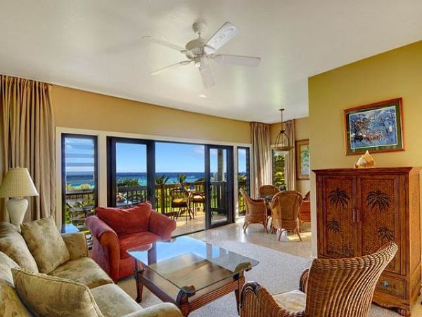 Princeville One Bedroom Beach Condo Ocean Views