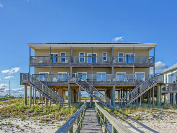 Gulf Front Triplex Beach Boardwalk & WIFI Sleeps 30 Guests