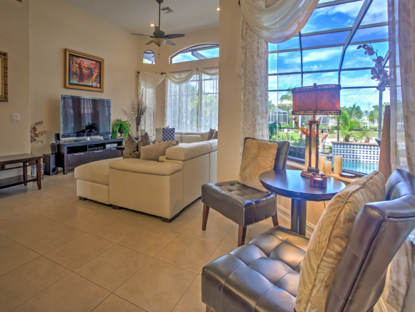Marco Island 6 Bedroom Canal Front Home with Caged Pool