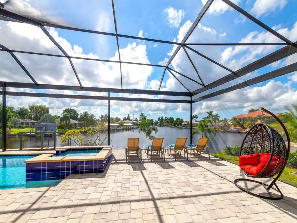 Luxury Waterfront Vacation Home with Private Pool Cape Coral