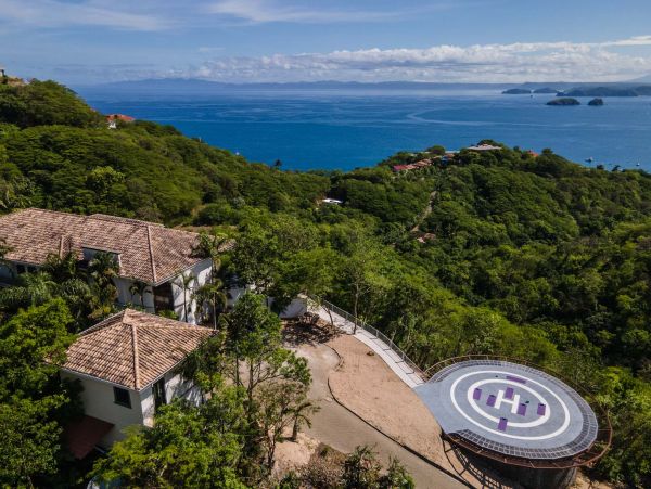 Luxury Ocotal Vacation Villa Helicopter Landing Pad.